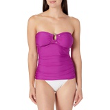Calvin Klein Womens Standard Solid Bandini Swimsuit Removable Soft Cups and Straps