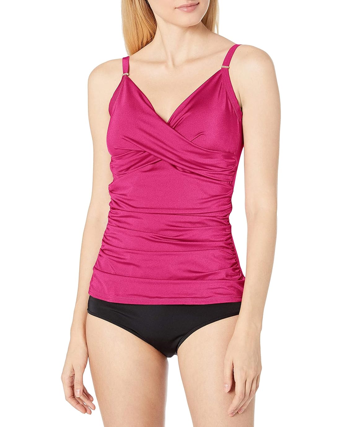 Calvin Klein Womens Standard Tankini Swimsuit with Adjustable Straps and Tummy Control