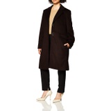 Calvin Klein Womens Button Front Single Breasted Wool Coat