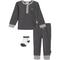 Baby Boys Thermal Henley Top and Pants with Socks 3 Piece Set