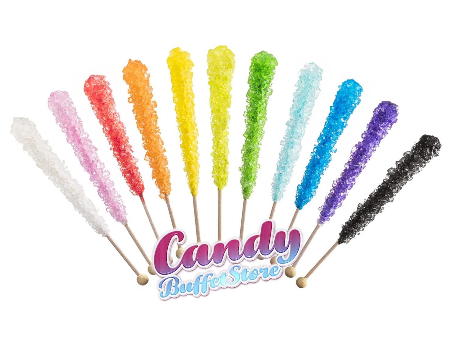  Candy Buffet Store Large White Rock Candy - 12 Pack Sugar Flavored - How To Build a Candy Buffet Table Guide Included