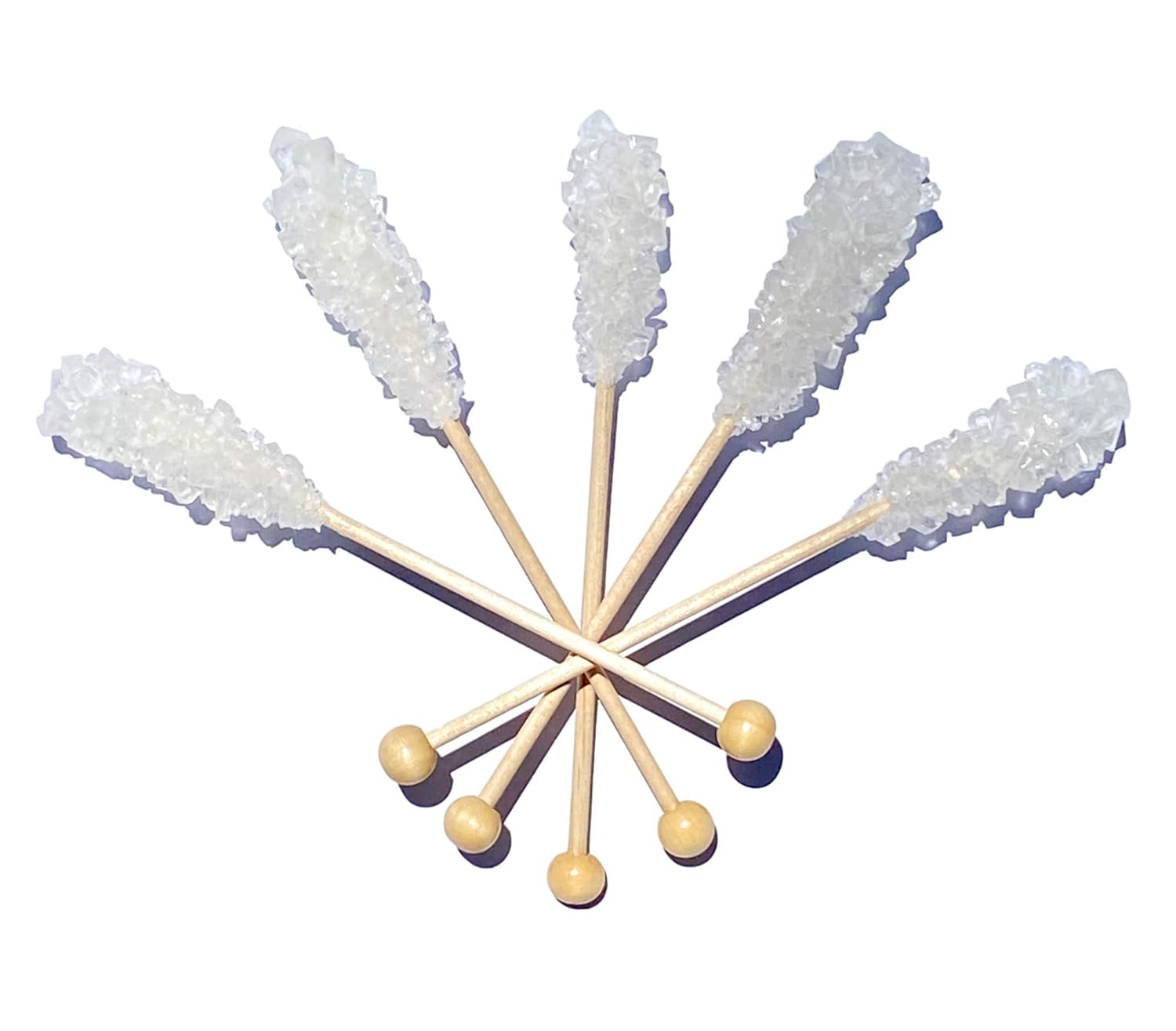  Candy Whisperer Barista Crystal Sticks | 100 Grande White Rock Candy Sticks Individually Wrapped | Gluten Free Rock Sugar Sticks for Tea, Coffee, Matcha and All Your Favorite Bever