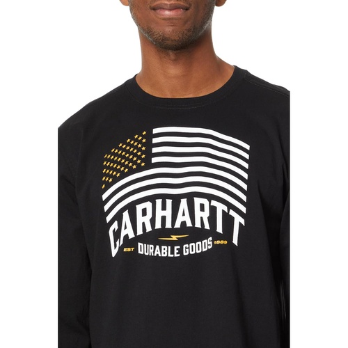 칼하트 Carhartt Relaxed Fit Midweight Long Sleeve Flag Graphic T-Shirt
