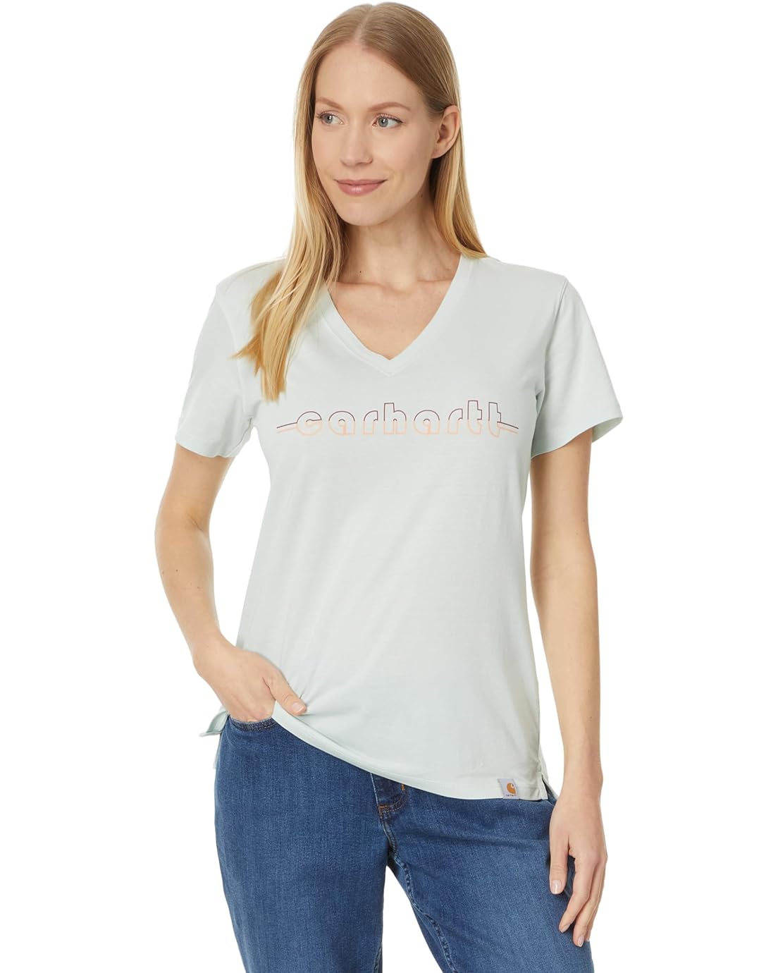 Carhartt Relaxed Fit Lightweight Short Sleeve Carhartt Graphic V-Neck T-Shirt