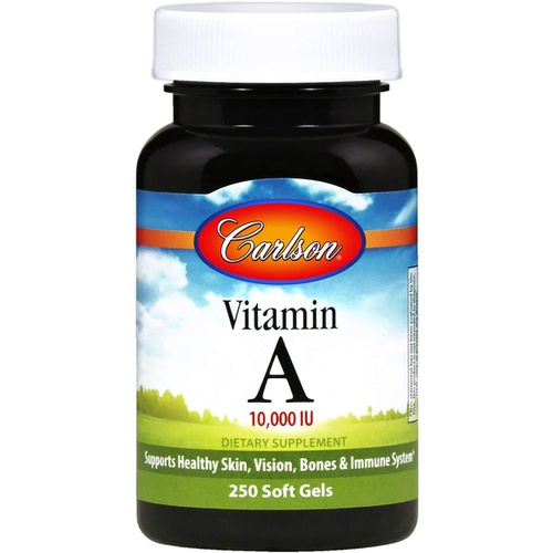  Carlson - Vitamin A, 10000 IU (3000 mcg RAE), Vitamin A Supplements, Immune Support, Vision Health, Antioxidant, 250 Softgels