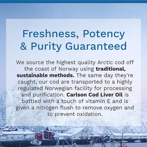  Carlson - Cod Liver Oil, 1100 mg Omega-3s, Liquid Fish Oil Supplement, Wild-Caught Norwegian Arctic Cod-Liver Oil, Sustainably Sourced Nordic Fish Oil Liquid, Lemon, 500 ml