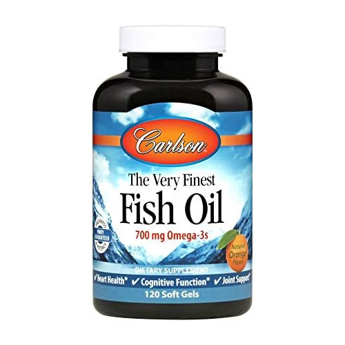  Carlson - The Very Finest Fish Oil, 700 mg Omega-3s, Norwegian Fish Oil Supplement, Wild Caught Omega 3 Fish Oil, Sustainably Sourced Fish Oil Capsules, Omega 3 Supplement, Orange,