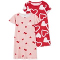 Toddler Heart-Print Nightgowns Pack of 2