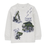 Toddler Boys Ready to Build Construction Graphic T-Shirt