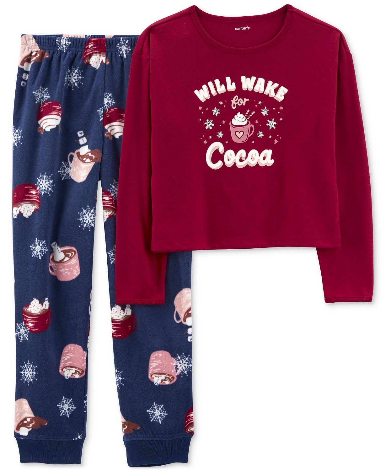 Little Girls Will Wake for Cocoa Pajamas 2 Piece Set