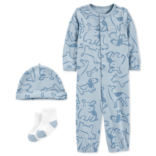 카터스 Baby Boys Take Home Converter Gown Set with Hat and Socks 3 Piece Set