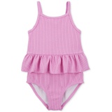 Toddler Girls Ribbed Ruffled One-Piece Swimsuit