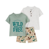 Baby Boys Camo Little Shorts and T-shirts 3 Piece Set