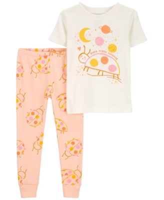Toddler Girls 2 Piece Ladybug 100% Snug Fit Cotton Pajamas