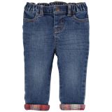 Carters Pull-On Plaid Cuff Jeans