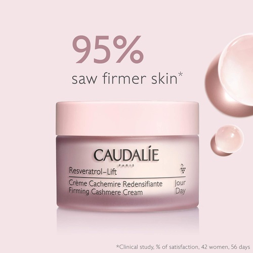  Caudalie Resveratrol-Lift Firming Cashmere Cream: Daily Anti-Aging Moisturizer with Resveratrol, Hyaluronic Acid & Vegan Collagen Alternative - 1.7oz