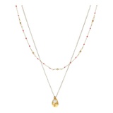 Chan Luu Pre-Layered Enamel Bead Necklace with Charm