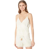 Chaser Lace Surplice Drawstring Waist Vent Back Romper