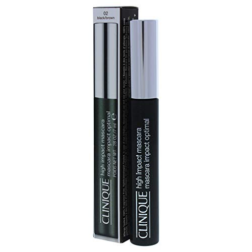  Clinique High Impact Mascara Dramatic Lashes On-Contact for Women, Black/Brown, 0.28 Ounce
