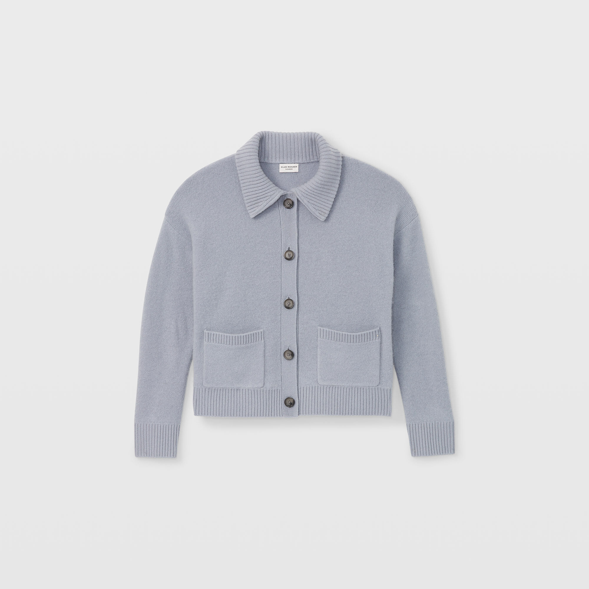 Boiled Cashmere Collar Cardigan