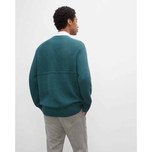 클럽모나코 Long Sleeve Mesh V-Neck Sweater