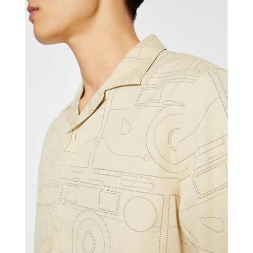 클럽모나코 Short Sleeve Camp Collar Abstract Print Shirt