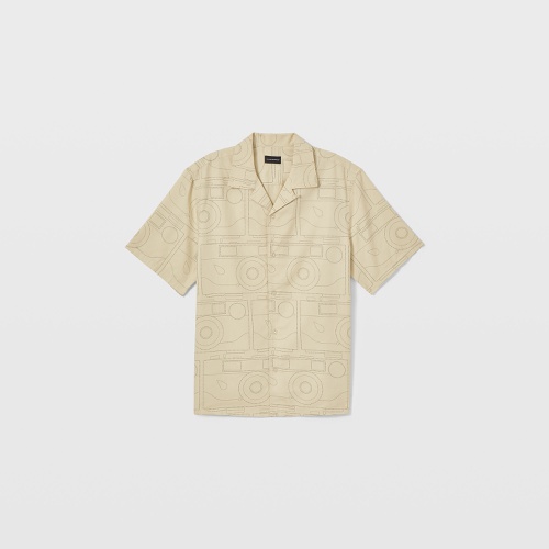클럽모나코 Short Sleeve Camp Collar Abstract Print Shirt