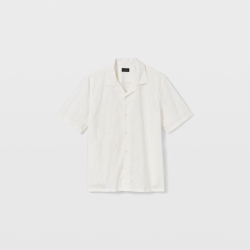 클럽모나코 Short Sleeve Floral Jacquard Camp Collar Shirt