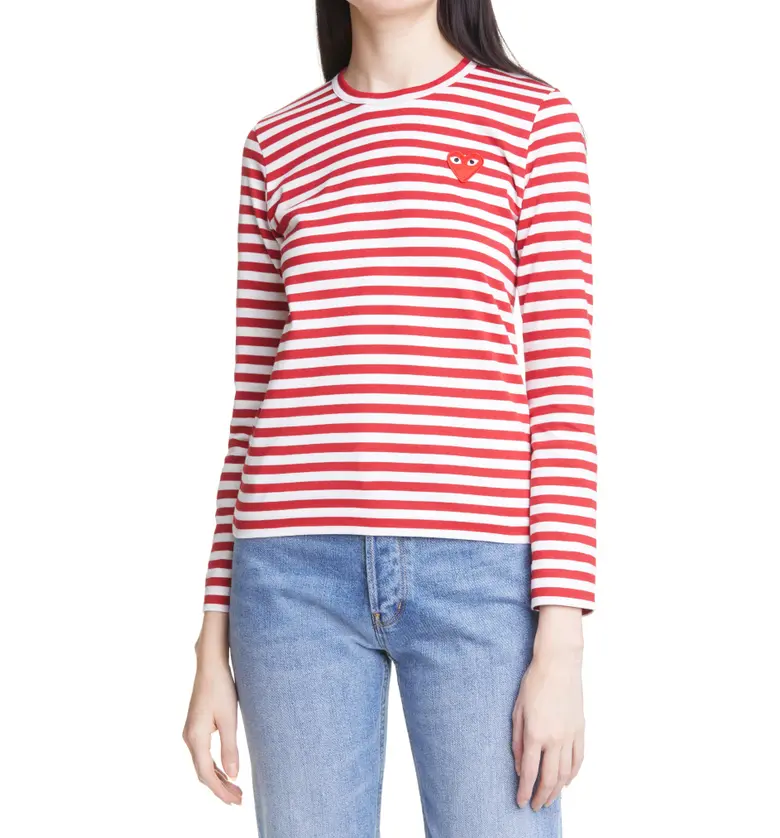 Comme des Garcons PLAY Cotton T-Shirt_4-RED/WHITE