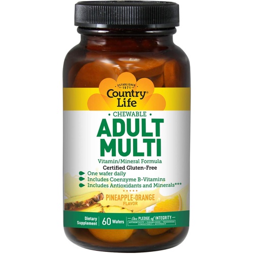 Country Life Chewable Adults Multi-Vitamin, 60-Wafer