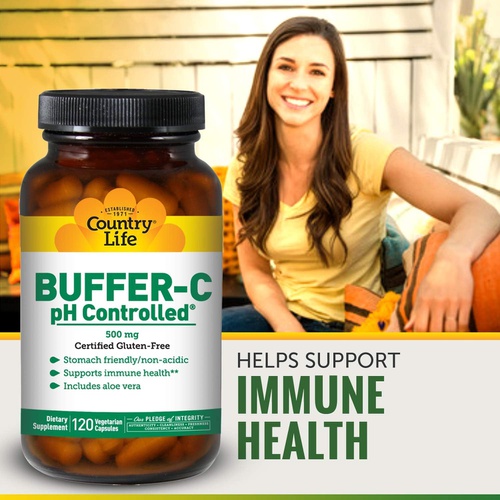  Country Life Buffer-C 500 mg (Veg Caps), 120-Count