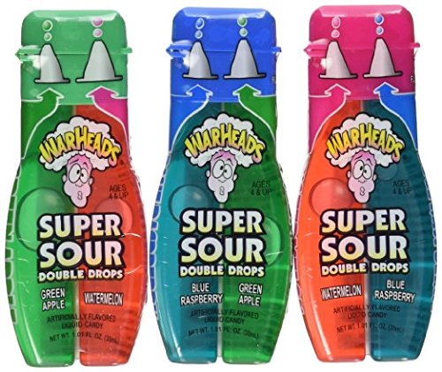 Custom Variety Pack Warheads Super Sour Double Drops- Variety Pack- Pack Of 3