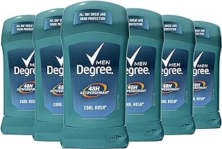 Degree Men Original Antiperspirant Deodorant 48-Hour Odor Protection Cool Rush Mens Deodorant Stick 2.7 oz, 6 Count