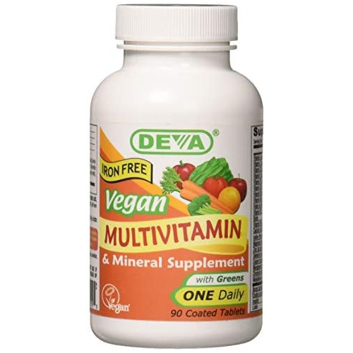  Deva Vegan Multivitamin and Mineral Supplement with Iron Free -- 90 Tablets