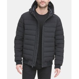 Mens Quilted Hooded Bomber Jacket