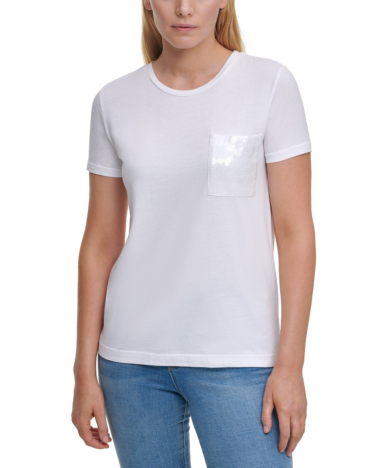 Short Sleeve Sequin Pocket T-Shirt