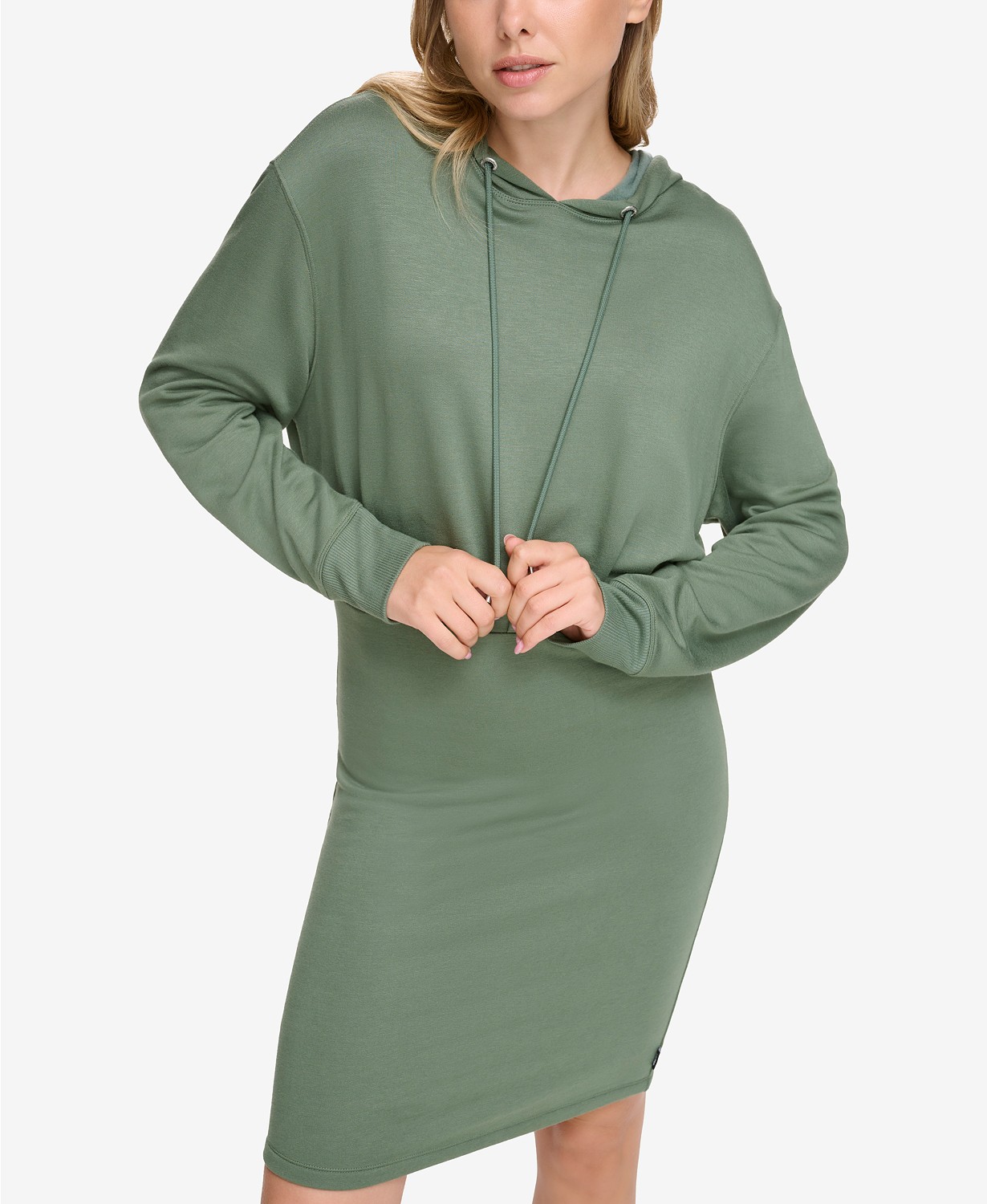 DKNY Womens Long-Sleeve Hoodie Dress