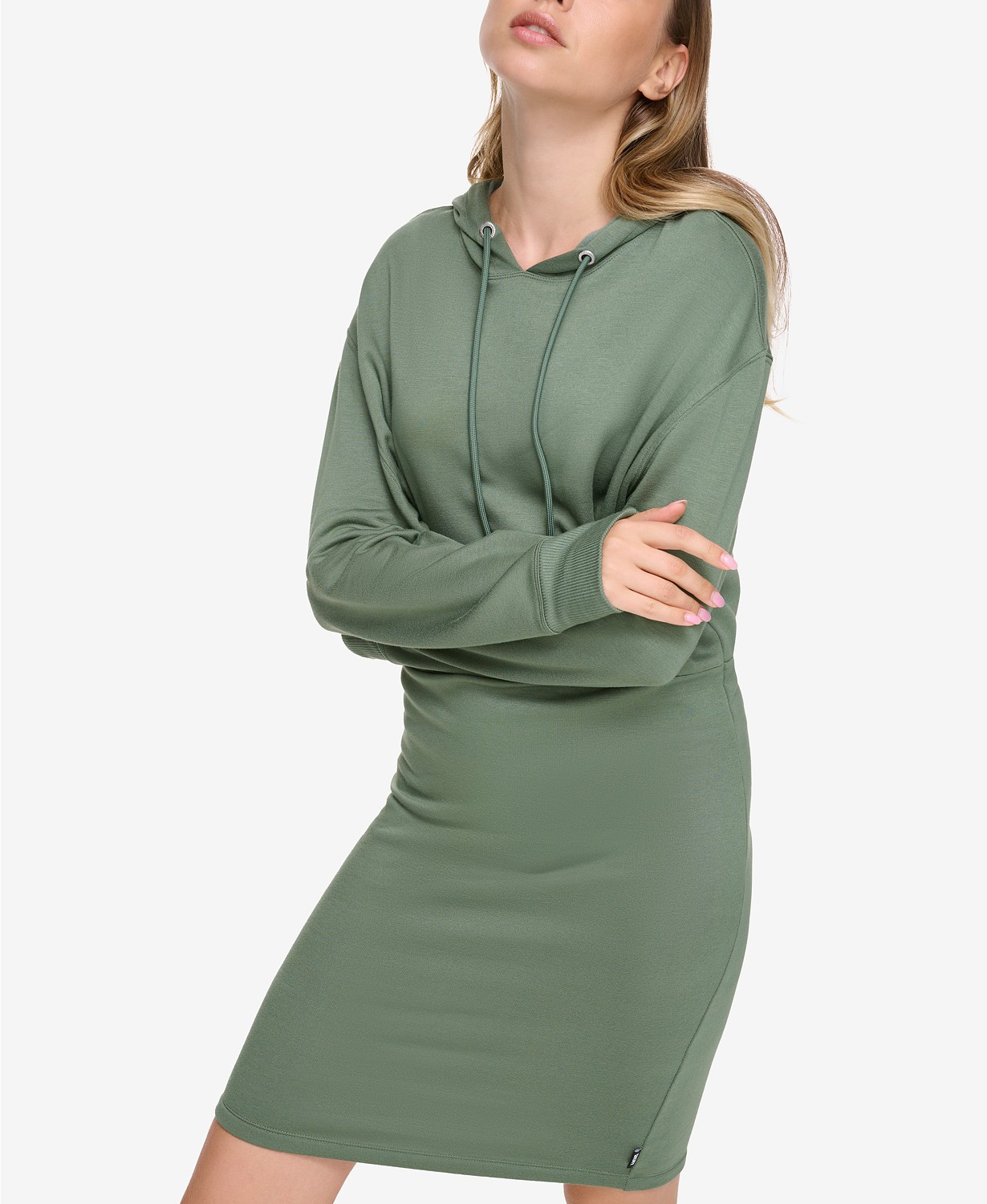 DKNY Womens Long-Sleeve Hoodie Dress