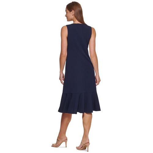 DKNY Womens Sleeveless Ruched-Front Dress