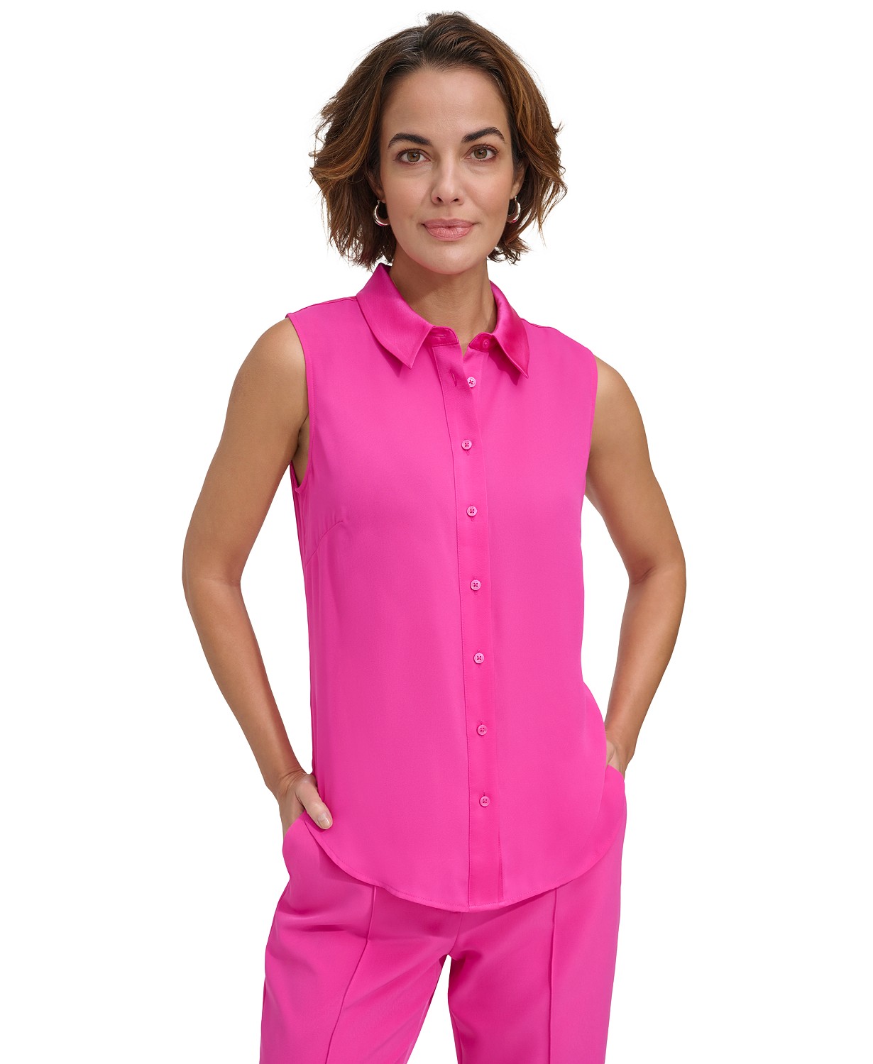 DKNY Womens Sleeveless Shirt