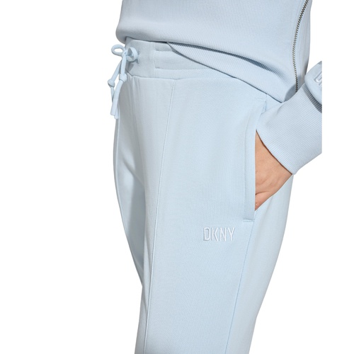 DKNY Womens Cotton Zipper-Hem Ribbed-Cuff Joggers
