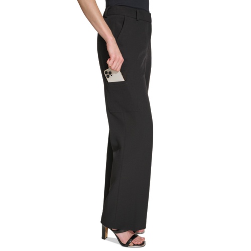 DKNY Womens Mid-Rise Fine Stretch Twill Cargo Pants