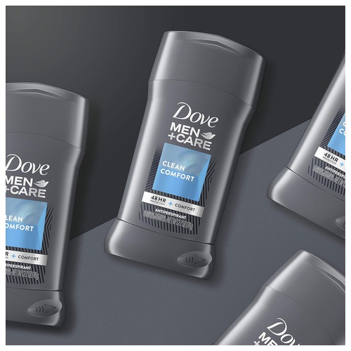  Dove Men+Care Antiperspirant Deodorant 48-Hour Wetness Protection Clean Comfort Non-Irritant Deodorant for Men 2.7 oz, 4 Count (Packaging may vary)