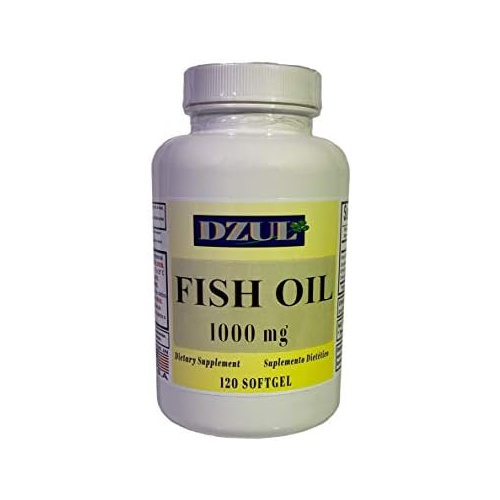  Dzul Omega 3 Fish Oil Triple Strength Supplement to Help Reduce The Risk of Coronary Heart Disease, 1000 mg, 120 Softgels