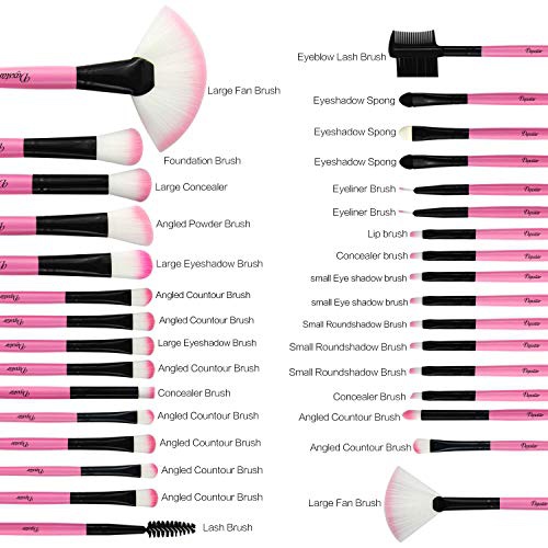  Daxstar Make Up Brushes,Pink Makeup Brush for Foundation Blending Blush Eye Shadow Cute Brushes Set Make-up Tools with Case