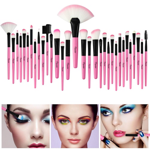  Daxstar Make Up Brushes,Pink Makeup Brush for Foundation Blending Blush Eye Shadow Cute Brushes Set Make-up Tools with Case