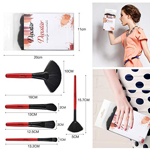  Daxstar Makeup Brushes Set, Red 32 Pcs Professional Cosmetic Makeup Brushes Kits for Eyeshadow Kabuki Powder Blending Blush Brushes Cruelty-Free Synthetic Makeup Tools with Storage Case