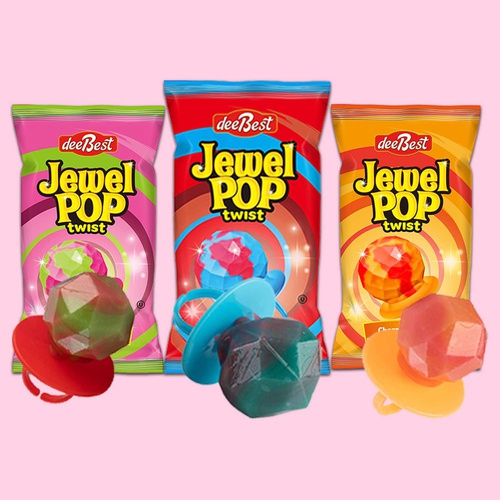  Dee Best Jewel Pop Twist Ring Shaped Hard Candy 36 Count | Assorted Flavors | 36 Individuals Packs