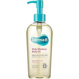 Derma B Daily Moisture Body Oil for Dry Skin 99% Natural Origin, Argan Oil & Sweet Almond Oil, 6.78 Fl Oz, 200ml