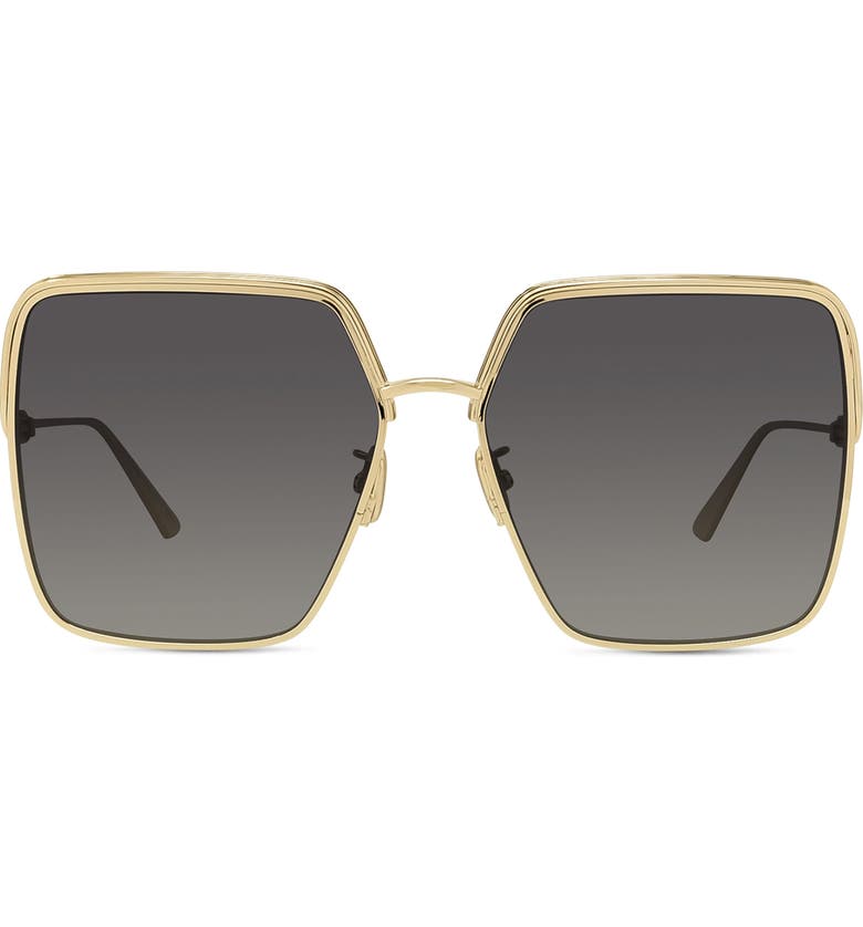 디올 Dior EverDior 60mm Polarized Square Sunglasses_GOLD/ GREY